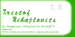 kristof mihajlovits business card